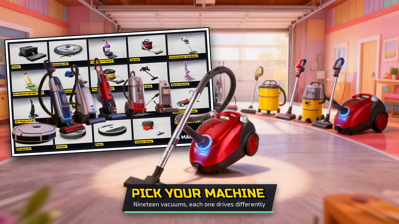 The garage: the nineteen machines side by side